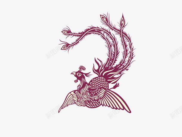 凤纹剪纸png免抠素材_88icon https://88icon.com 凤纹剪纸