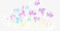 创意水彩紫色的花卉植物素材