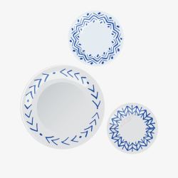 白色青花瓷装饰盘子素材