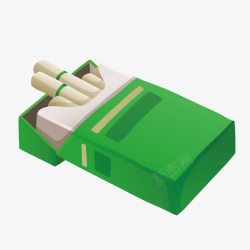 绿色香烟烟盒抽烟素材