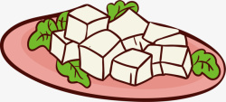 白色立体美味豆腐素材