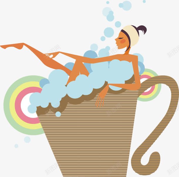 扁平化洗澡的美女png免抠素材_88icon https://88icon.com 扁平 洗澡 美女 美女矢量