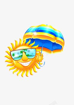 太阳遮阳伞卡通素材