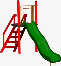 绿色红色的儿童滑梯素材