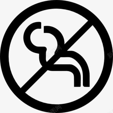 白色禁止符号禁止吸烟圆信号图标图标