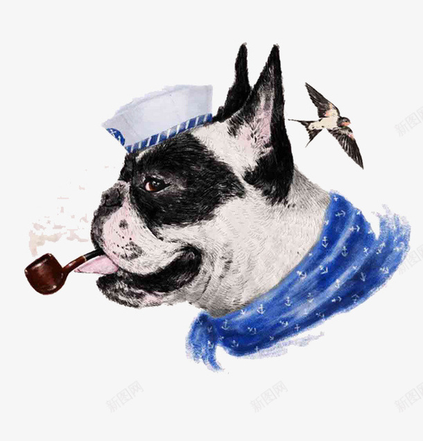 插画手绘拟人化小狗png免抠素材_88icon https://88icon.com 手绘小狗 插画小狗 水彩画小狗