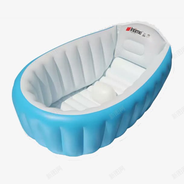 蓝白色浴盆儿童png免抠素材_88icon https://88icon.com 产品实物 儿童 沐浴