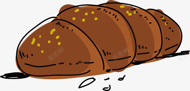 手绘风格褐色哈拉面包矢量图ai免抠素材_88icon https://88icon.com 卡通面包 卡通风格 哈拉面包 手绘风格 矢量面包 褐色 褐色面包 矢量图