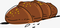 手绘风格褐色哈拉面包矢量图素材