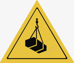 重物三角形黄色警告牌实物素材