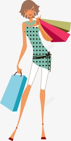 时尚购物女郎素材