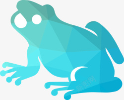 蓝色青蛙的多边形插图矢量图素材