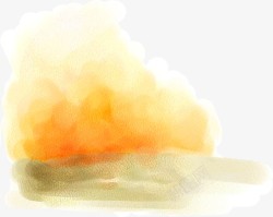 手绘秋季云朵海报素材