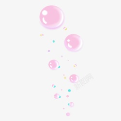 粉色气泡卡通手绘素材