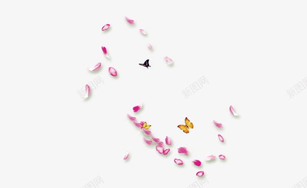 散落的花瓣png免抠素材_88icon https://88icon.com 中国风 艺术设计 花瓣 蝴蝶
