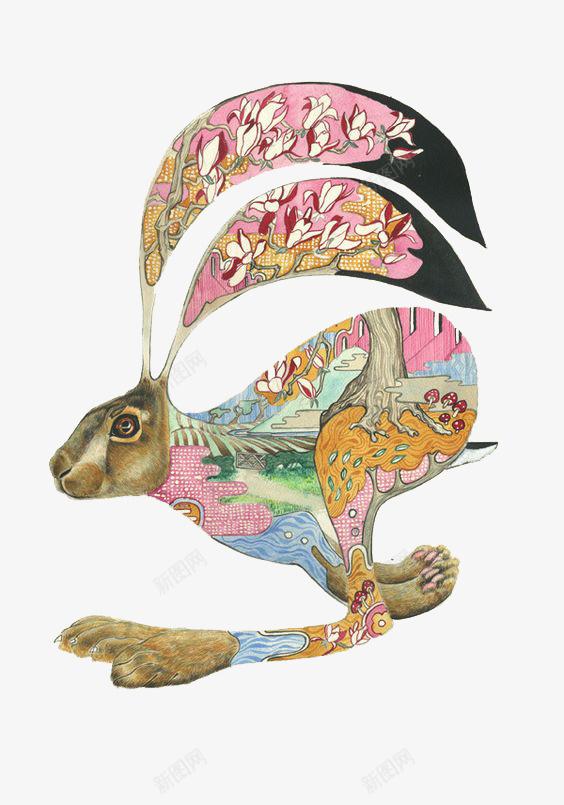 兔子png免抠素材_88icon https://88icon.com 动物 复古兔子 手绘兔子 花纹兔子