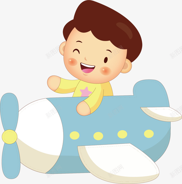 手绘飞机小男孩矢量图ai免抠素材_88icon https://88icon.com 创意图 可爱 小男孩 彩色 手绘图 时尚 漫画 矢量图
