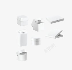 白色包装盒立体展开素材