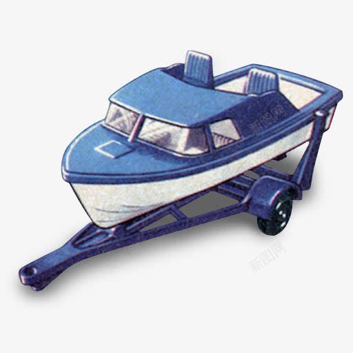 船拖车火柴盒汽车图标png免抠素材_88icon https://88icon.com Boat trailer 拖车 船