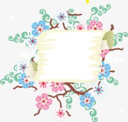 手绘创意梅花中国风图案素材