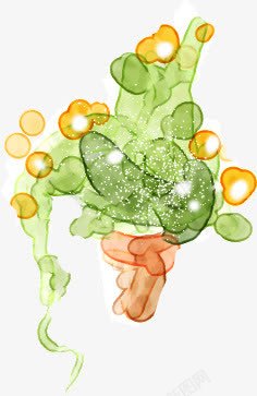 创意合成手绘水彩植物蔬菜素材