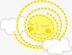 手绘黄色卡通太阳插图素材