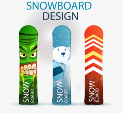 创意时尚滑雪板矢量图素材
