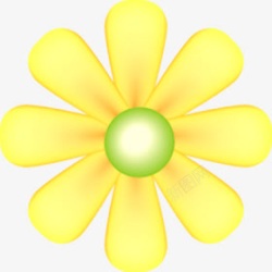 黄色卡通春天完美花朵素材