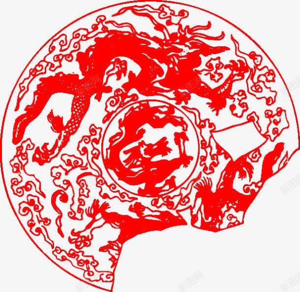 新年装饰图案png免抠素材_88icon https://88icon.com 中国风 古典 大红色 暗纹