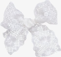 白色花纹蝴蝶结丝巾素材