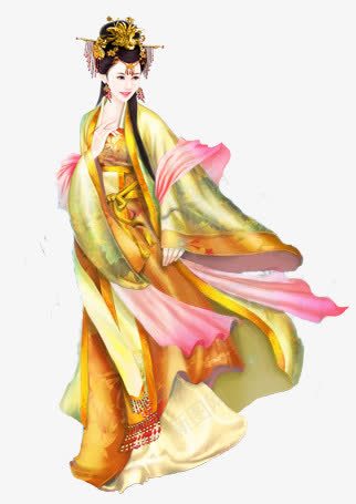 金色绸缎宫妃古风手绘png免抠素材_88icon https://88icon.com 古风 宫妃 手绘 绸缎 金色