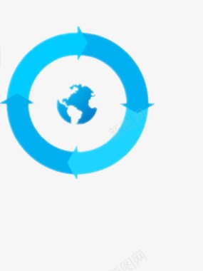 蓝色地球循环利用图标图标