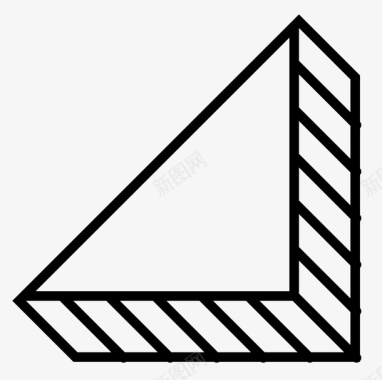 黑色立体三角形图标图标