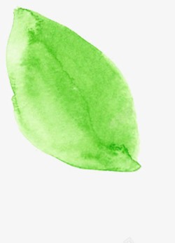 手绘水彩绿色树叶夏季装饰素材
