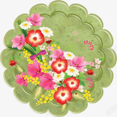 花朵花底板png免抠素材_88icon https://88icon.com PNG 制图 圆形 花底板