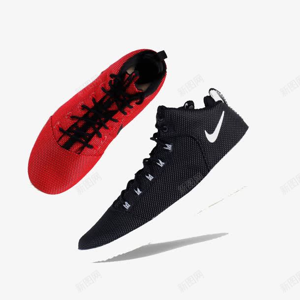 黑红色耐克鞋png免抠素材_88icon https://88icon.com 产品实物 红鞋 耐克 耐克鞋 透明背景 黑鞋