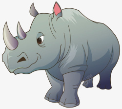 霸气犀牛手绘卡通犀牛高清图片