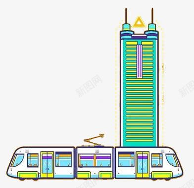 城市快铁png免抠素材_88icon https://88icon.com 交通 大楼 平扁图形 建筑