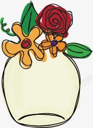 手绘的罐子素材