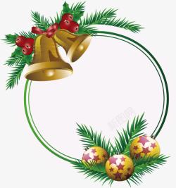 圣诞铜铃小球标题框素材
