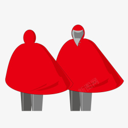 红色质感雨衣矢量图素材