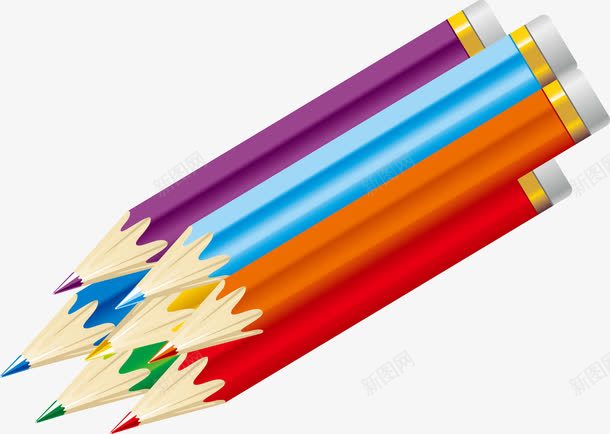 五颜六色的画画铅笔元素png免抠素材_88icon https://88icon.com 五颜六色 画画矢量 绘画 铅笔
