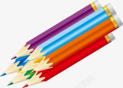 五颜六色的画画铅笔元素素材