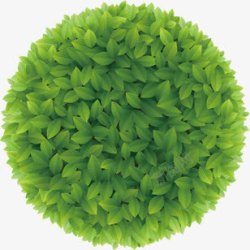 绿色树叶装饰圆形素材