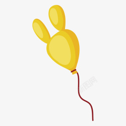 卡通黄色兔子氢气球矢量图素材