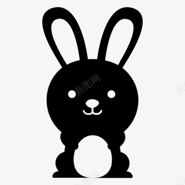 复活节兔子复活节彩蛋兔子图标图标