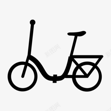 女士折叠自行车自行车骑行图标图标