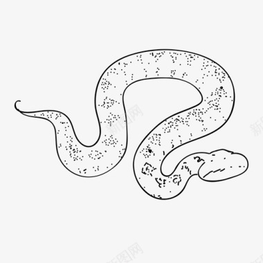 蛇动物手绘图标图标