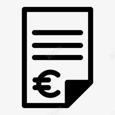火焰欧元图标欧元文件纸张图标图标