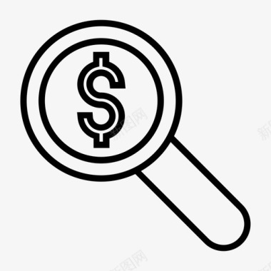 财富比重美元查找利润图标图标